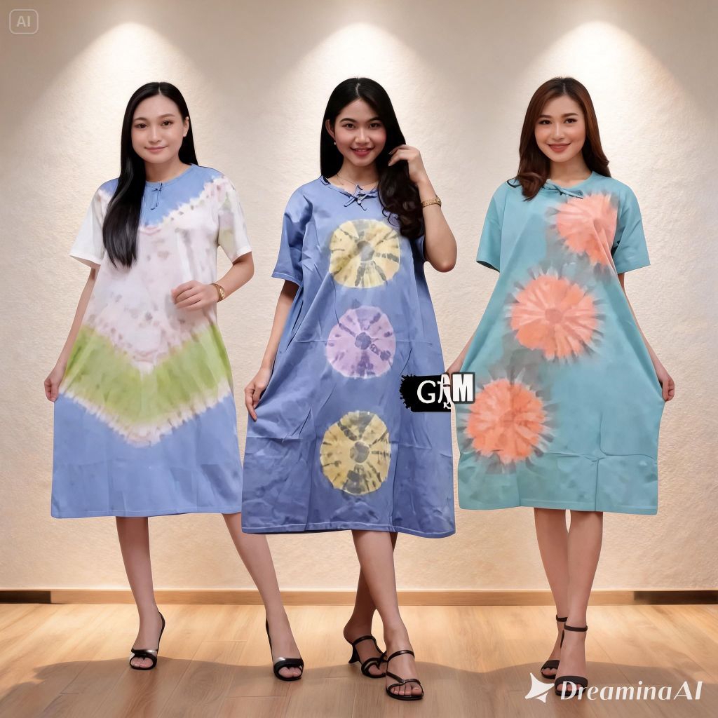Daster Wanita Kaos Batik Motif Tiedye Murah | Dress Santai Harian Baju wanita dewasa model Daster