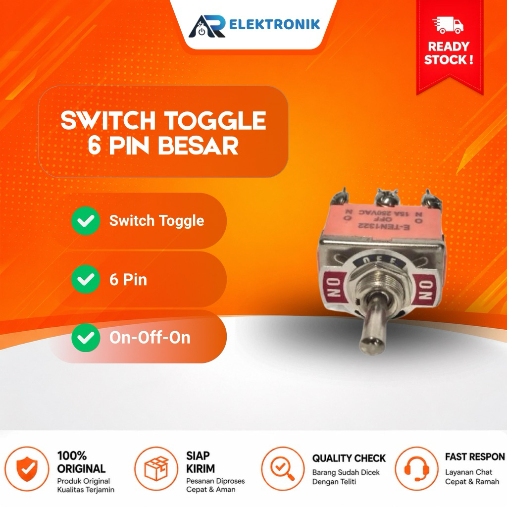 Saklar Toggle ON-OFF-ON 6 Pin Switch Toggle ON-OFF-ON 6 Pin