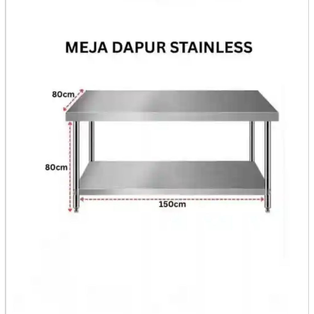 meja settenlis 2 susun ukuran 80x80x150