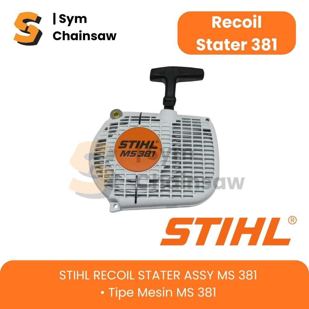 Recoil Stater Assy Chainsaw STIHL MS 381.Recoil Stater Senso MS381 Komplit Tinggal Pasang.