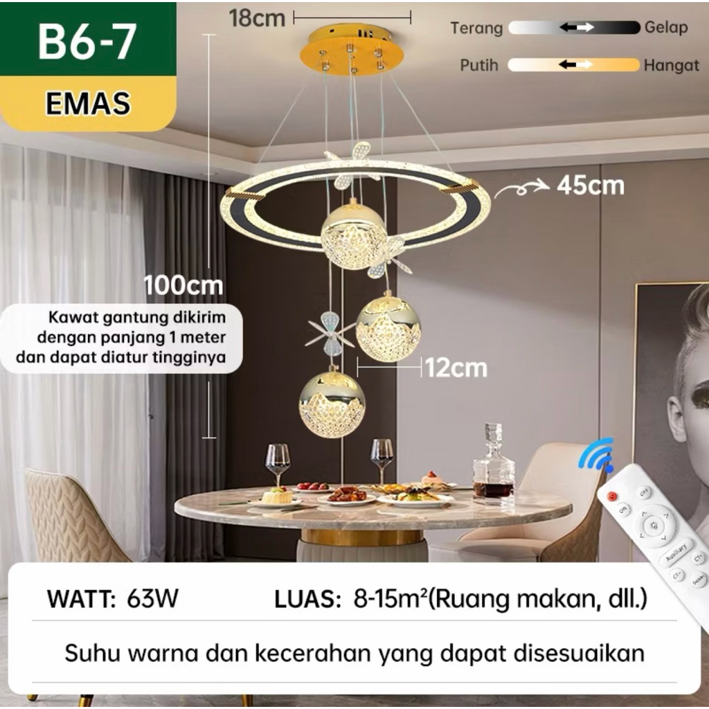 lampu gantung / lampu gantung plafon / lampu hias / lampu minibar