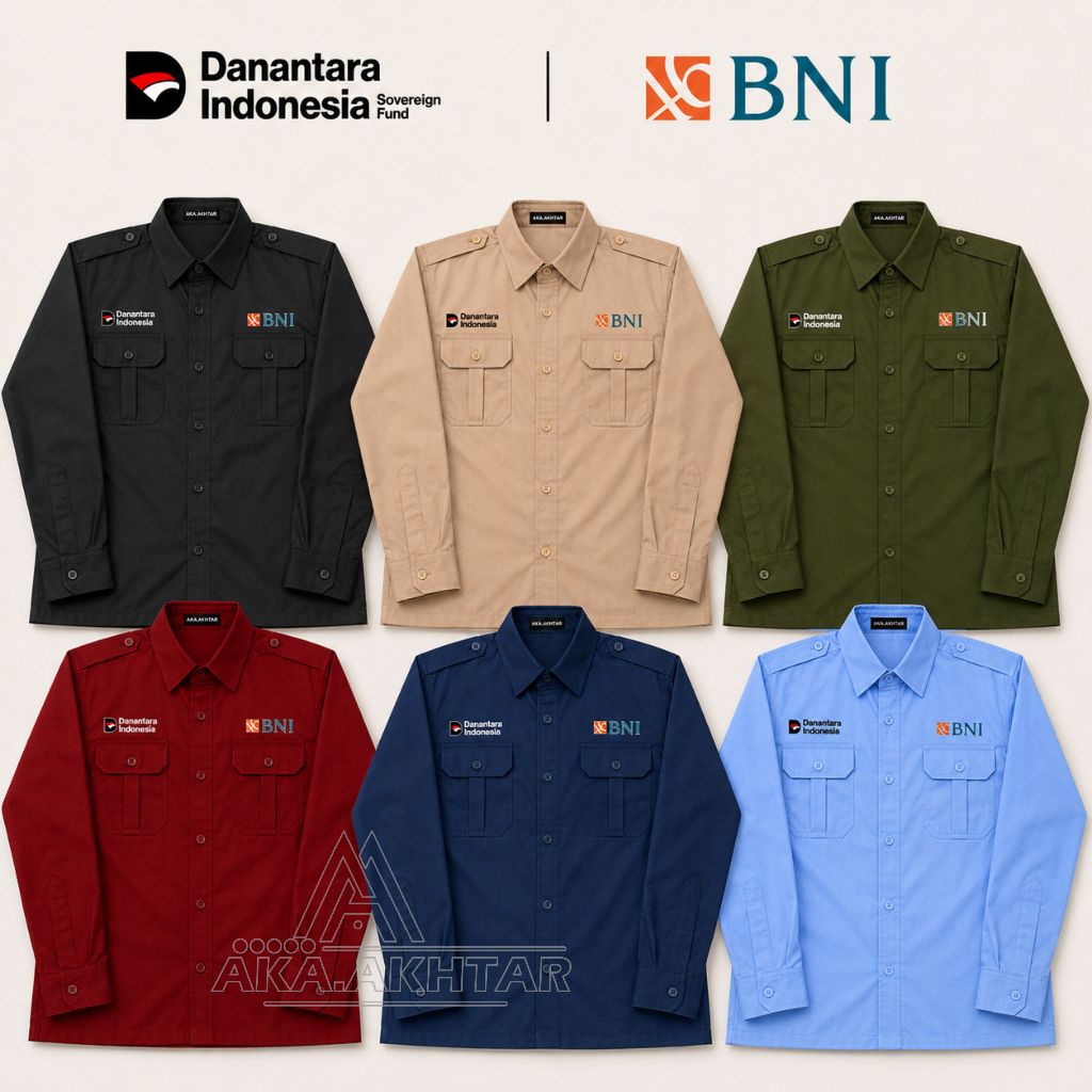 KEMEJA BANK BNI DANANTARA TERBARU LENGAN PANJANG - KEMEJA DANANTARA TERBARU - SERAGAM BANK BNI DANAN