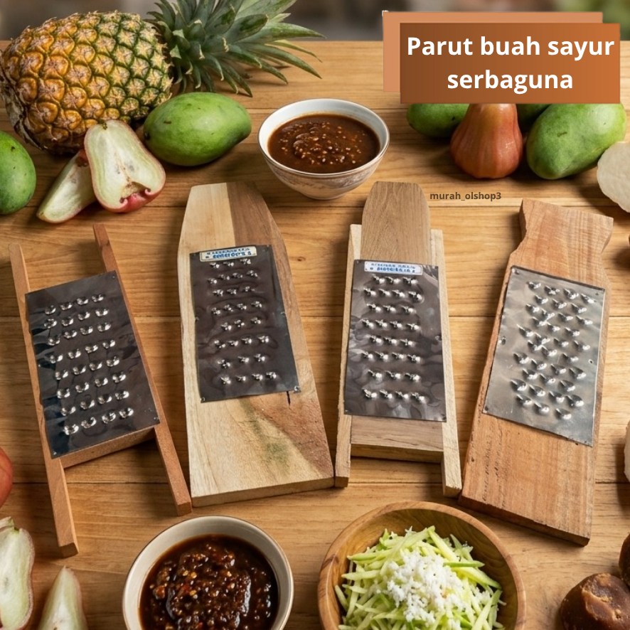 Parut Pepaya Asli Bahan Kayu Tebal | Alat Pasrah Sayuran Tradisional Awet kayu