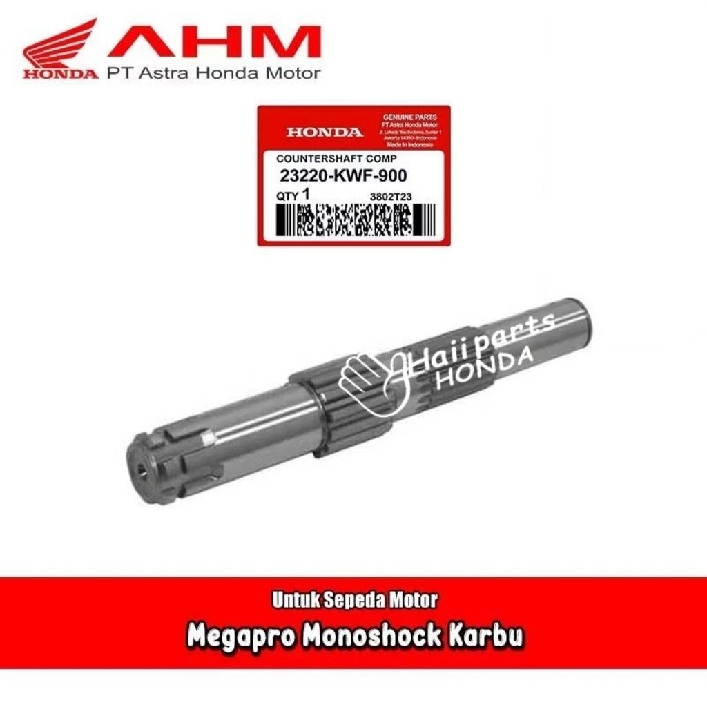 As gear depan Countershaft Megapro mono original AHM 23220KWF900