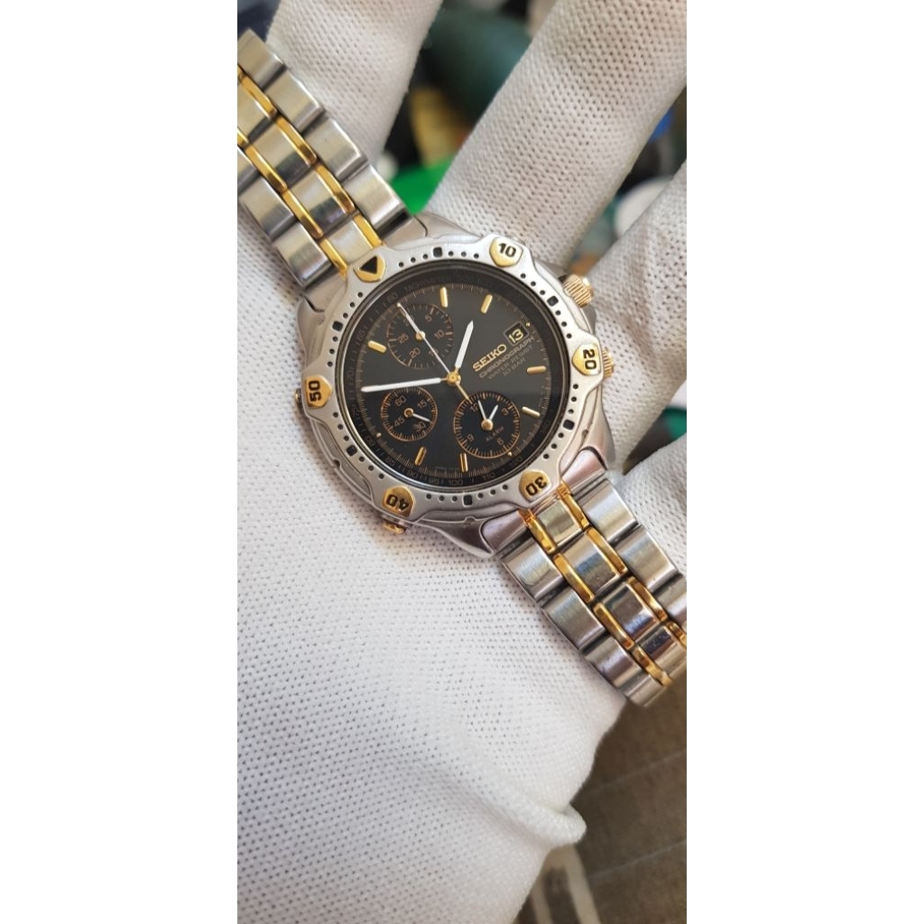 Jam Tangan Seiko Alarm Chronograph 7T32 JDM Original Watch