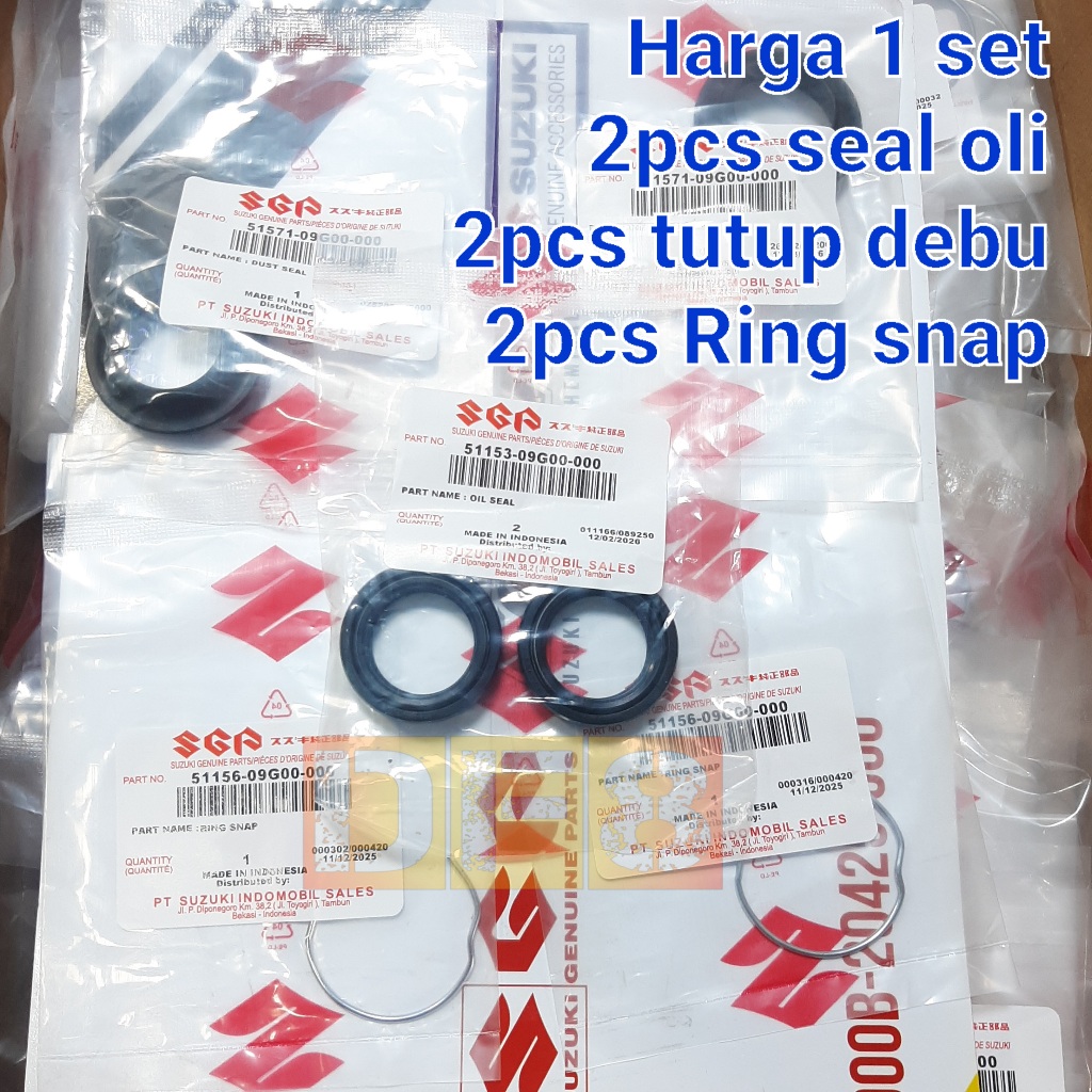 1set Seal shock kanan kiri suzuki oil dust ring snap  satria fu, smash, shogun, axelo, ori sgp