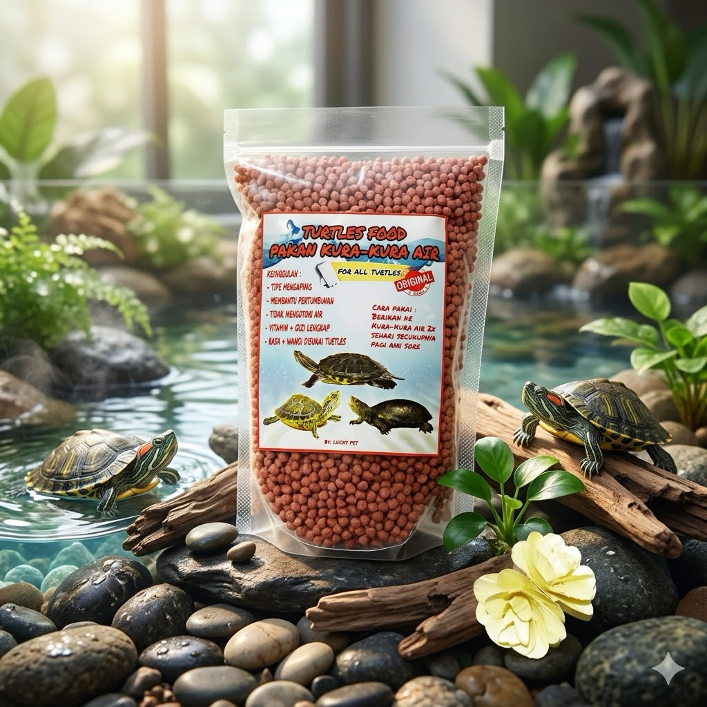 250 GR PELET KURA KURA AIR BRAZIL WARNA MERAH TURTLE FOOD 2mm &5mm