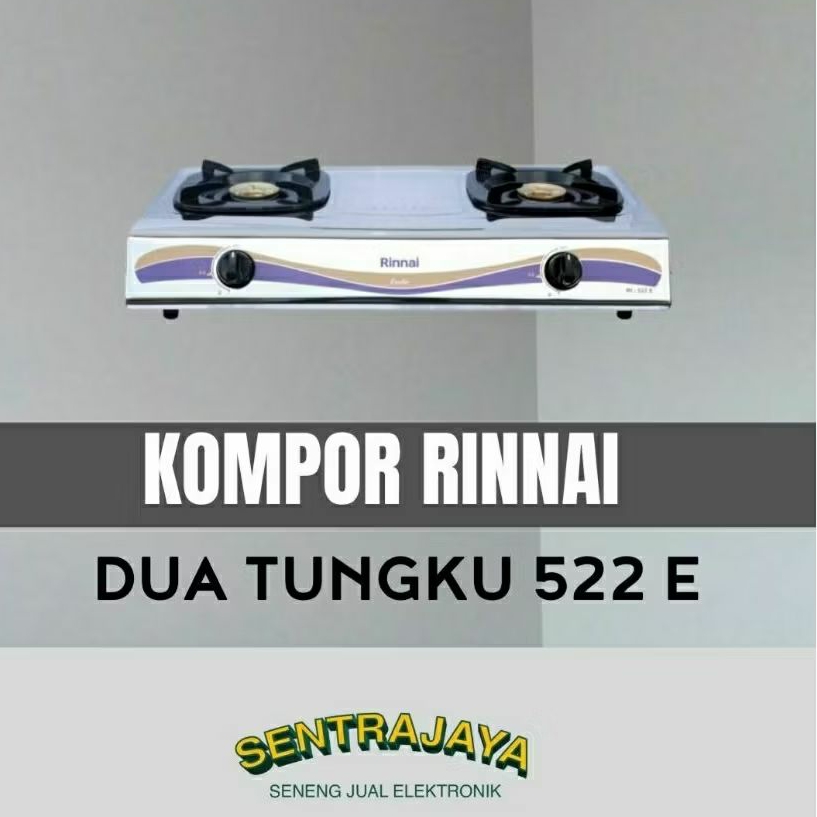 Rinnai Kompor Gas 2 Tungku RI-522 E / Kompor Gas Rinnai 2 Tungku RI 522 E