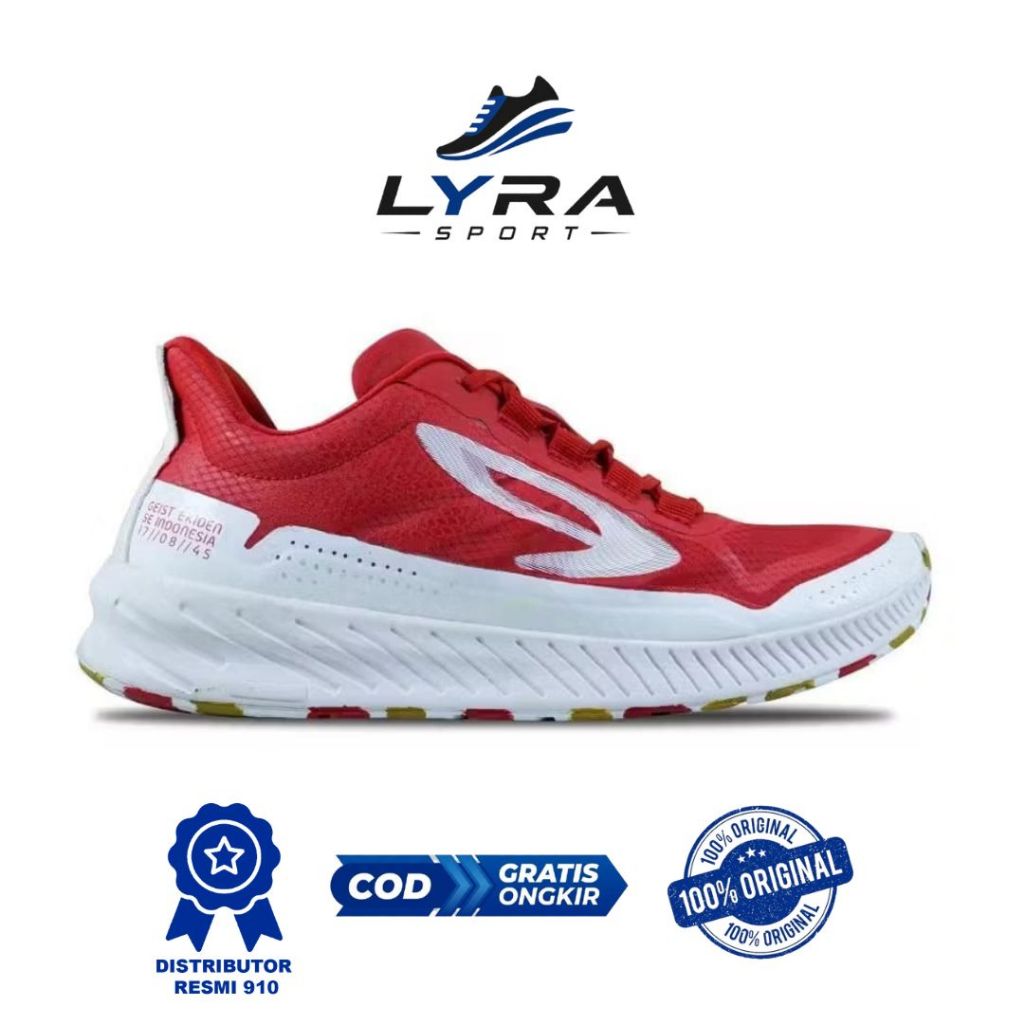 910 Nineten Geist Ekiden SE Sepatu Lari - Merah/Putih