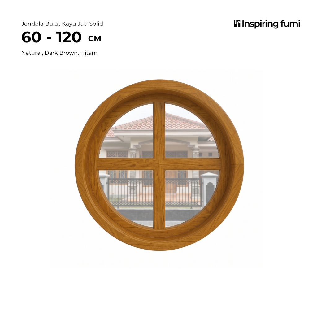 Jendela Bulat Kayu Jati Kusen Jendela Bulat Kusen Kayu Jati Putar Dekorasi Rumah Jepang Modern Minim