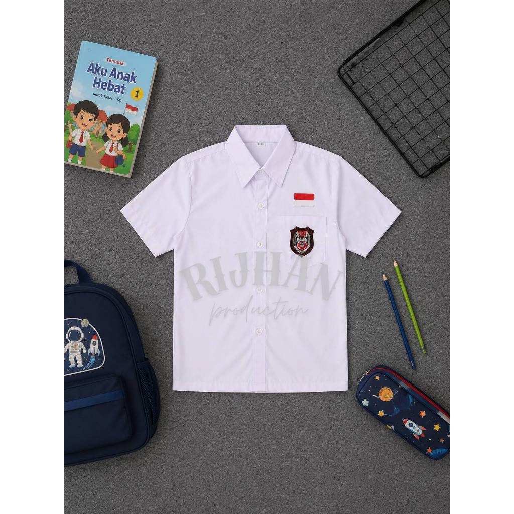 Baju seragam anak SD Laki-laki tangan pendek premium