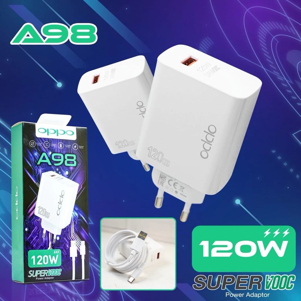 Charging OPPO A98 Supervooc 120W, Fast Charger