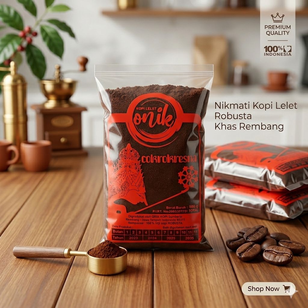Kopi Hitam Bubuk Cokro Kresno Onik Khas Rembang Original - [Berat Produk, 200gr]