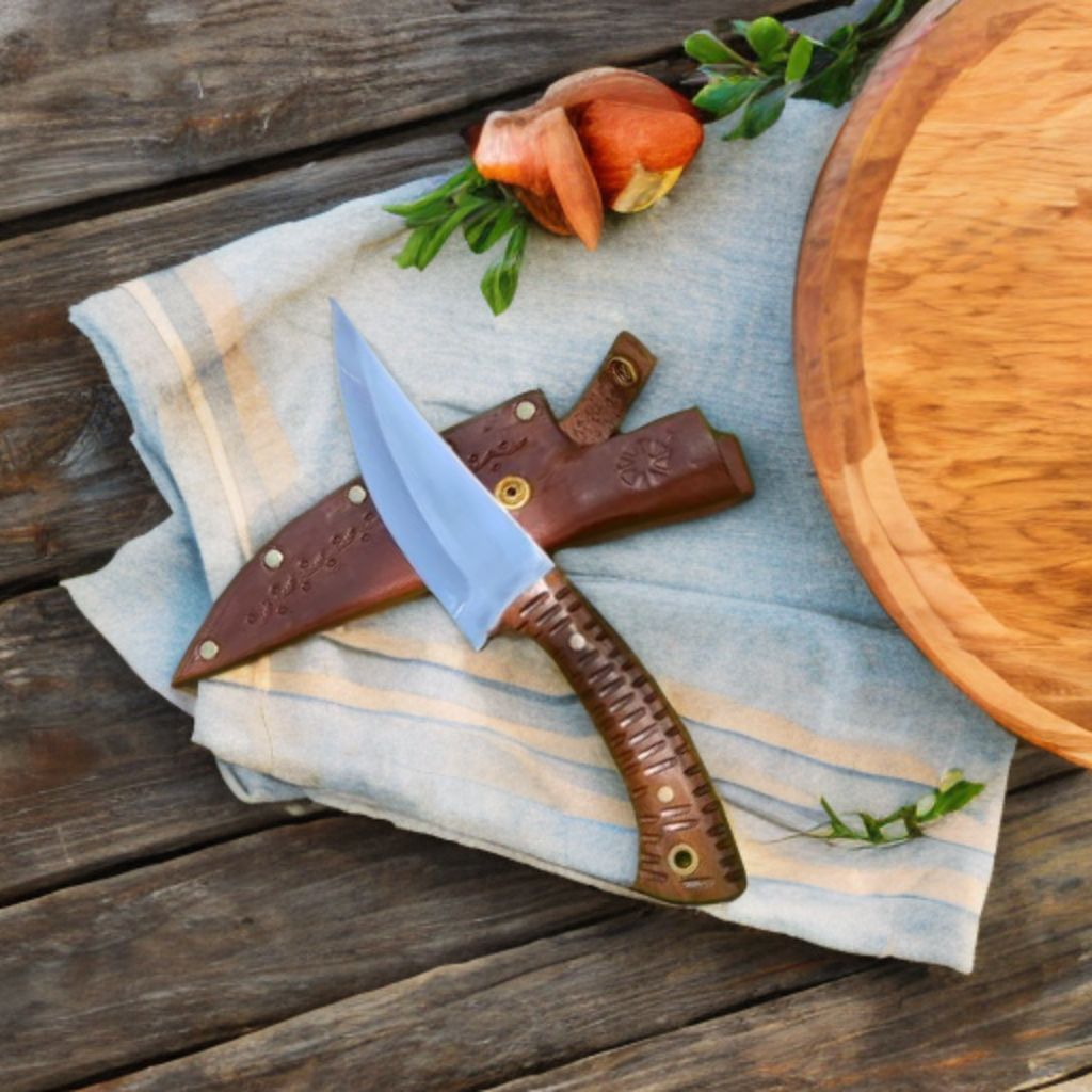 Pisau skinner, Pisau Dapur Serbaguna, Pegangan Ergonomis, skinner knife, hunting knife, pisau bowie,