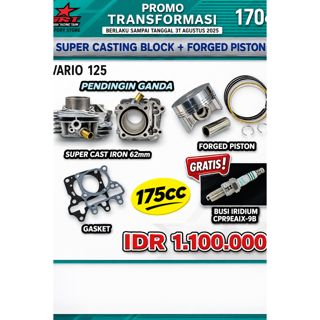 BLOK PISTON BRT VARIO 125 62MM
