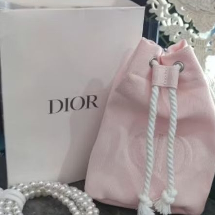 Dior  pink  small  travel make up bag