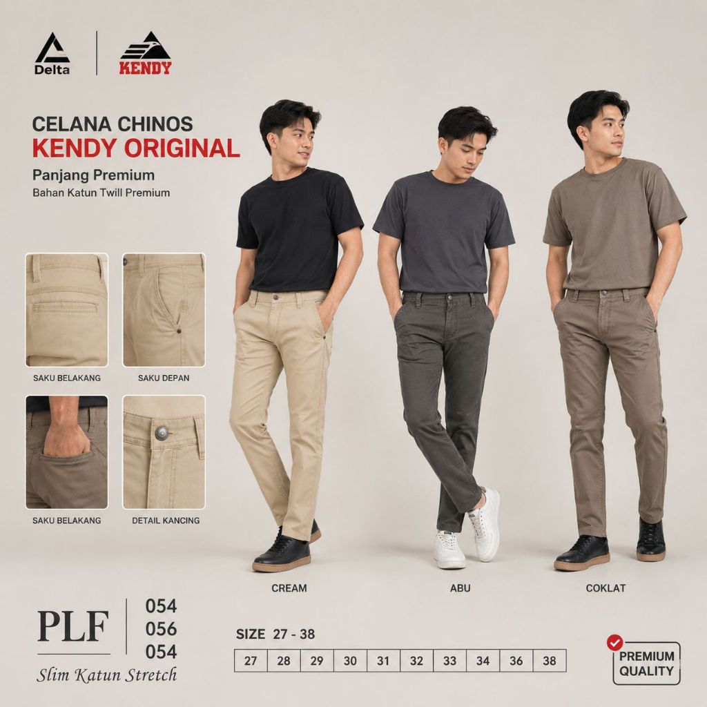 Celana Chino KENDY Original Panjang Premium (PLF) || KDY007