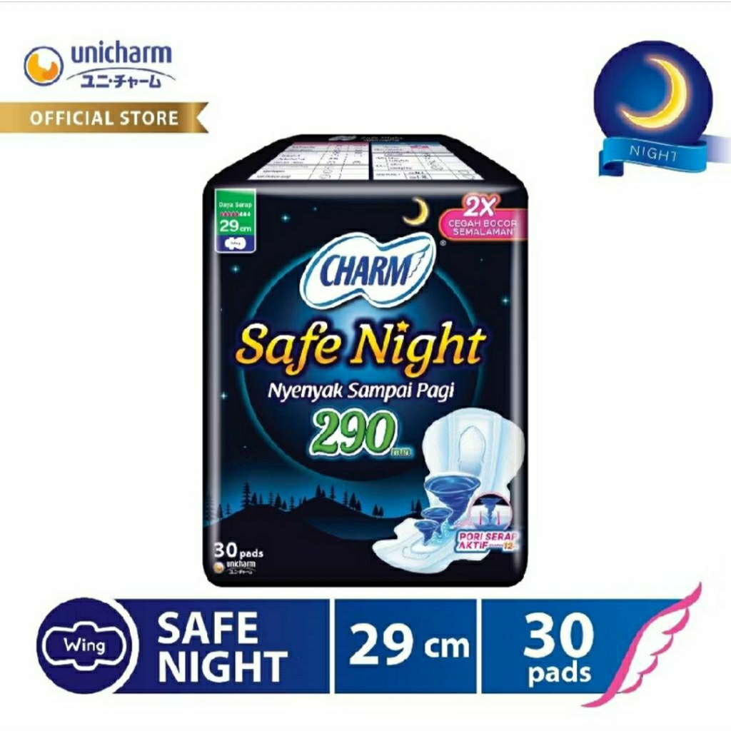 Charm Safe Night Wing 29 cm isi 30 pads