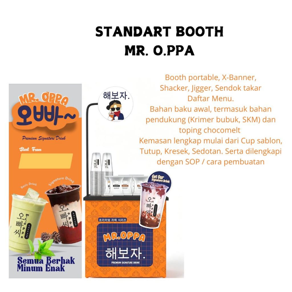 PAKET USAHA MINUMAN KEKINIAN PROMO MR.OPPA/KOPI GOCENG/MATCHA MOO SUPER PROMO..