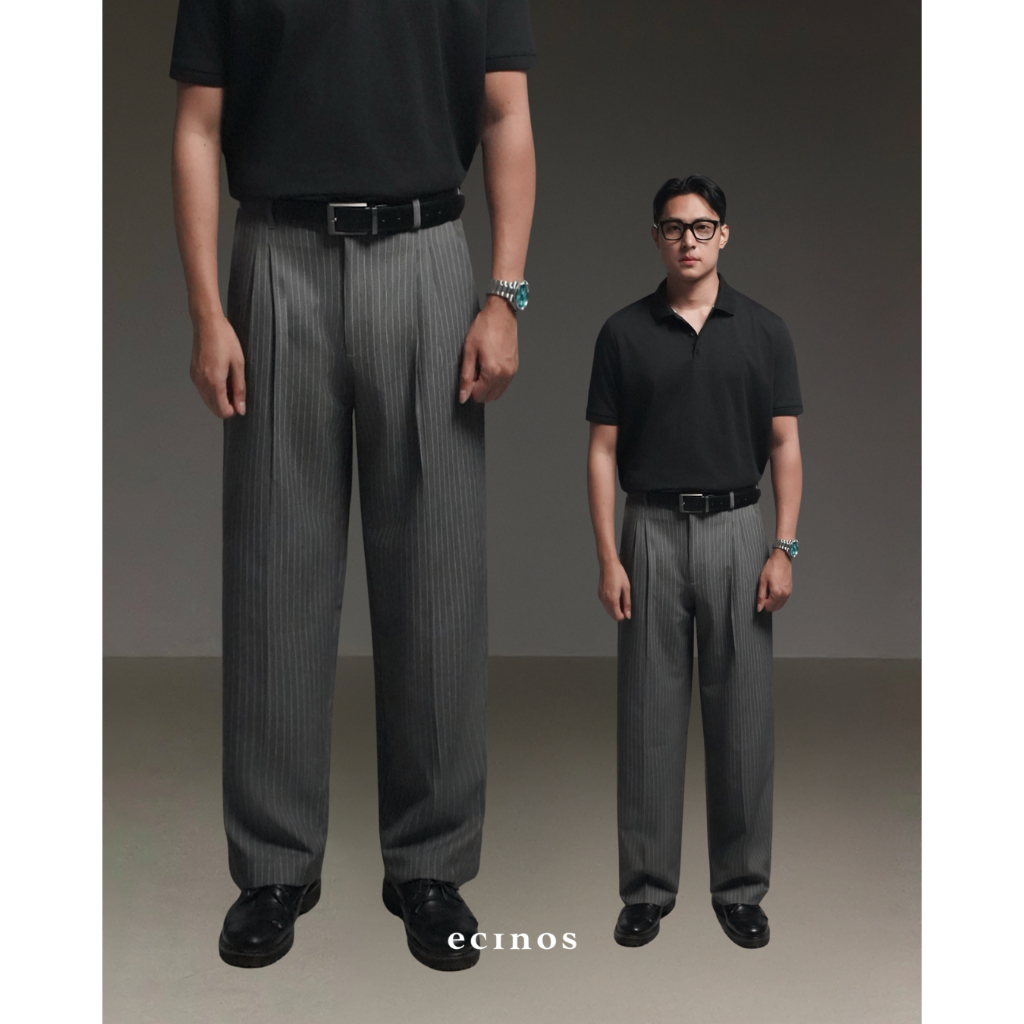 ECINOS MAN  - Harvey Pleated Straight Trousers | Celana Pria | Celana Panjang Pria