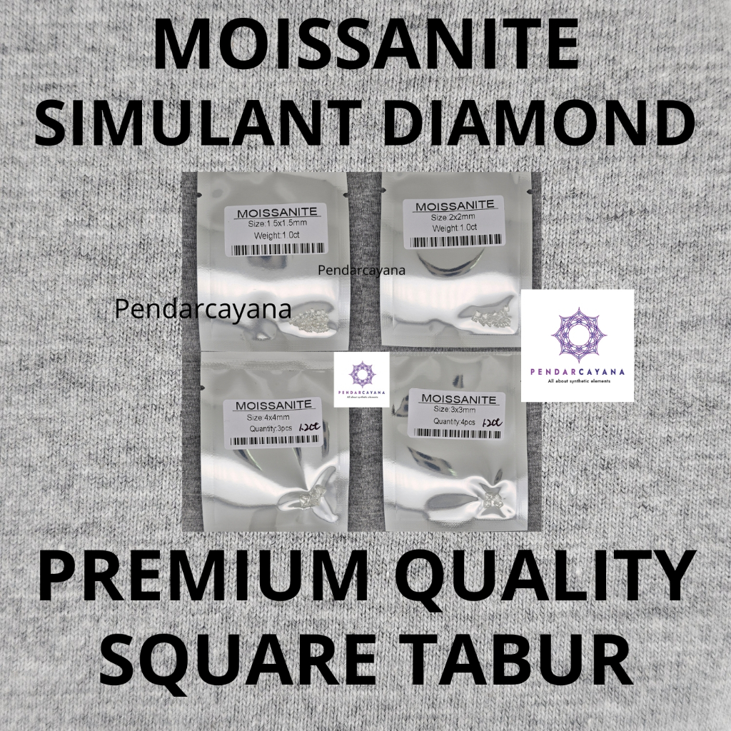 MOISSANITE SIMULANT DIAMOND 1 CARAT SQUARE PREMIUM QUALITY TABUR