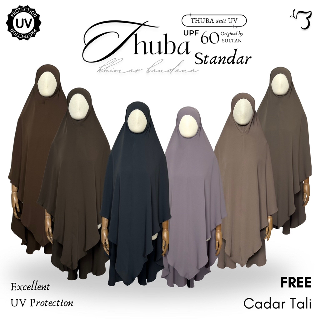 Bonavista - Khiban Thuba STANDAR (FREE TALI CADAR) Khimar Bandana Bahan Thuba anti uv By Sultan Khim