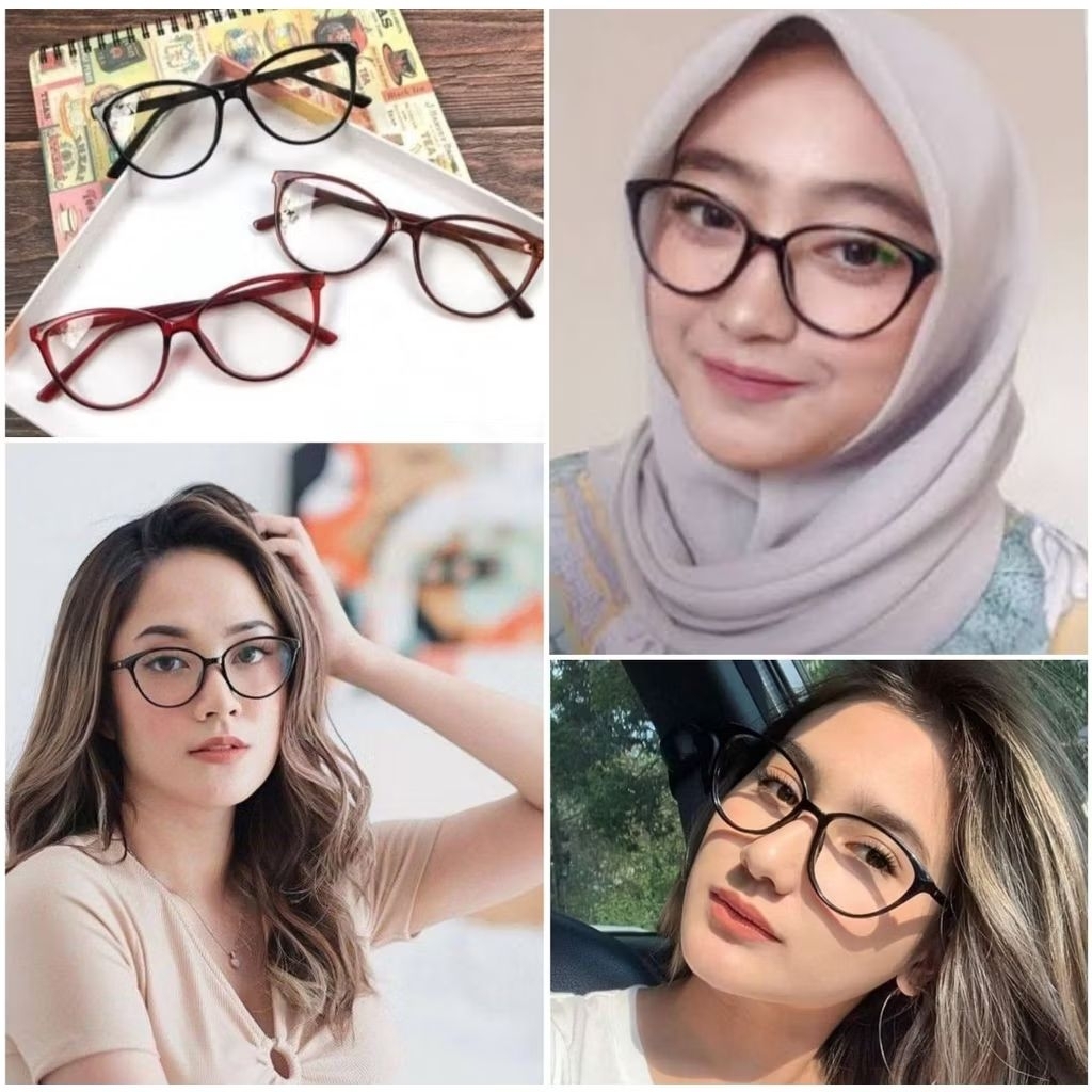 Kacamata bening kaca mata fashion kacamata cat eye