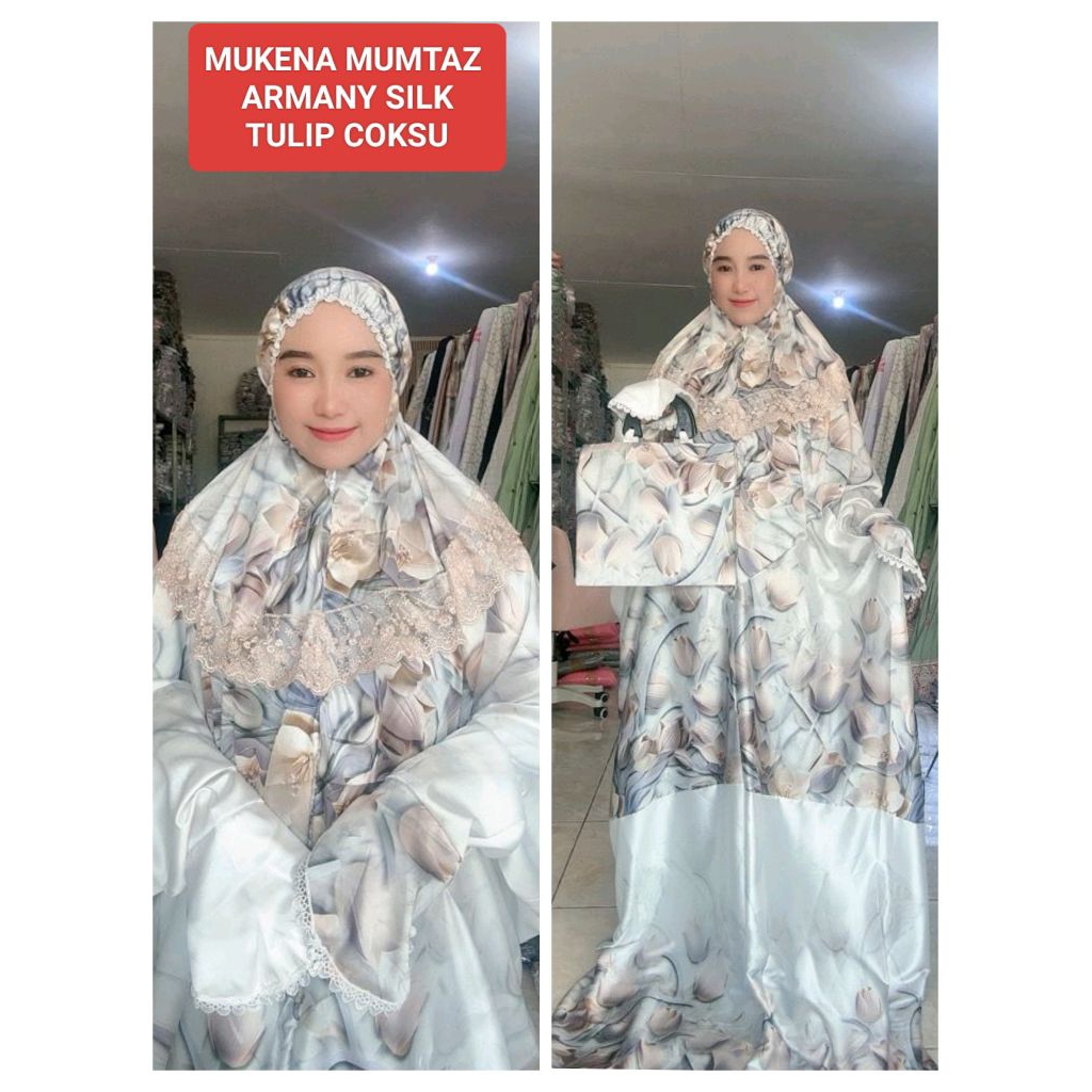 MUKENA MUMTAZ ARMANY SILK PREMIUM TERUSAN