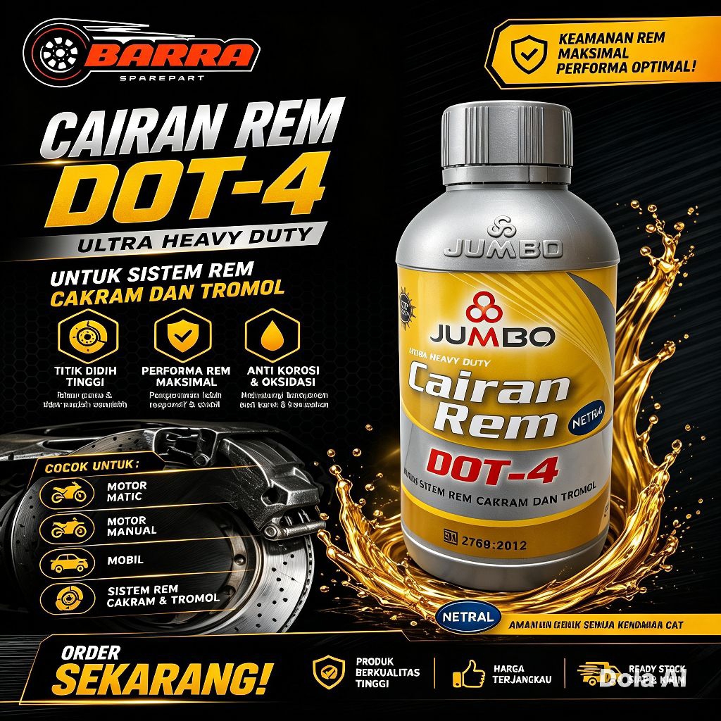 Minyak Rem DOT 4 Merk Jumbo 300Ml