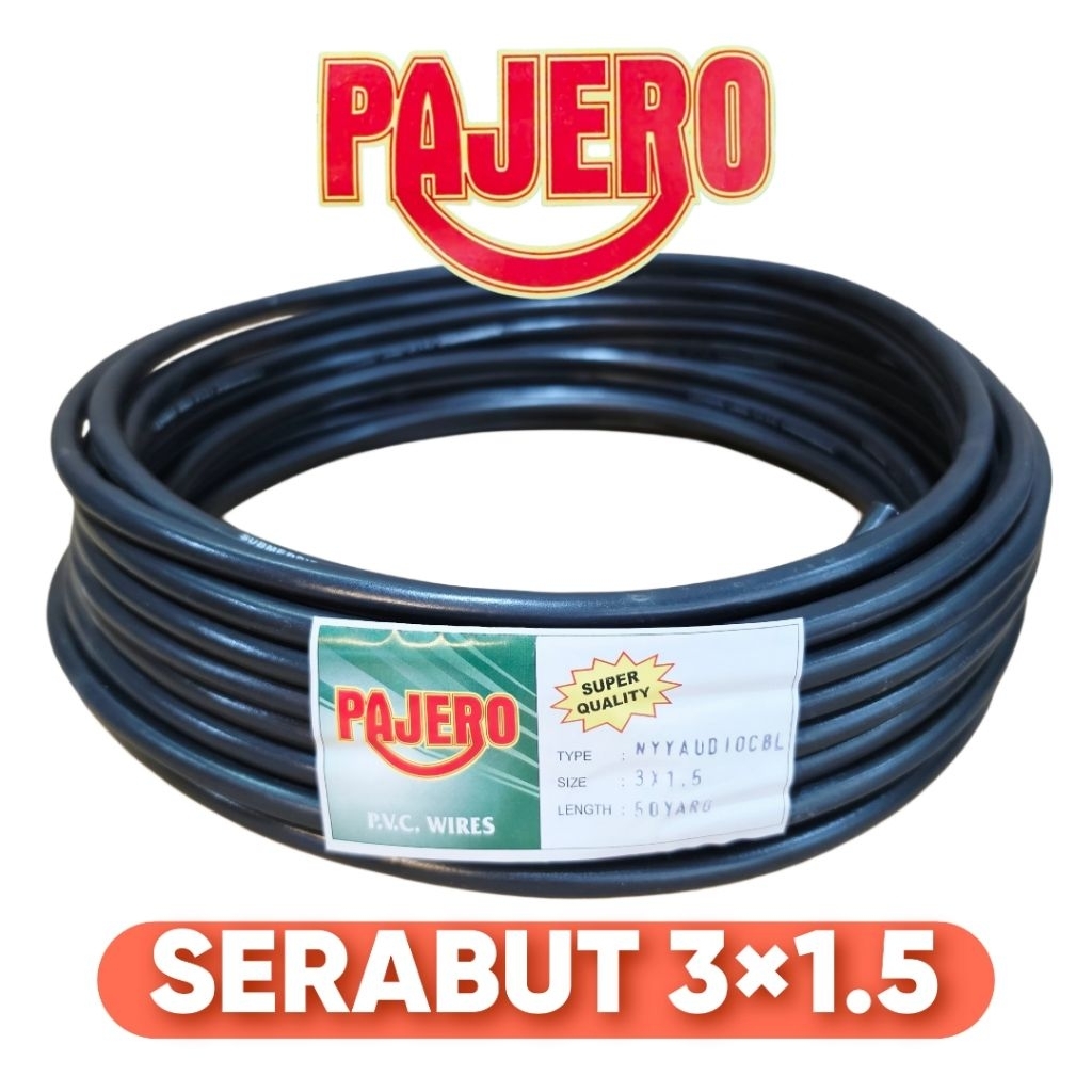 Pajero Kabel audio kabel listrik isi 3 serabut tembaga 3x1,5 kabel meteran