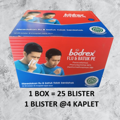 Bodrex Flu & Batuk Obat Batuk Kering 1 Box 25 Blister Obat Pereda Gejala Flu dan Batuk Tidak Berdaha