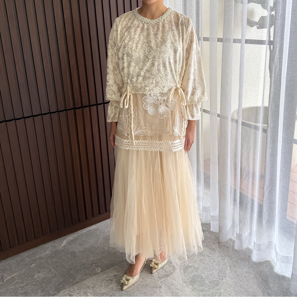 KINA ATELIER - Velvet Top in ivory