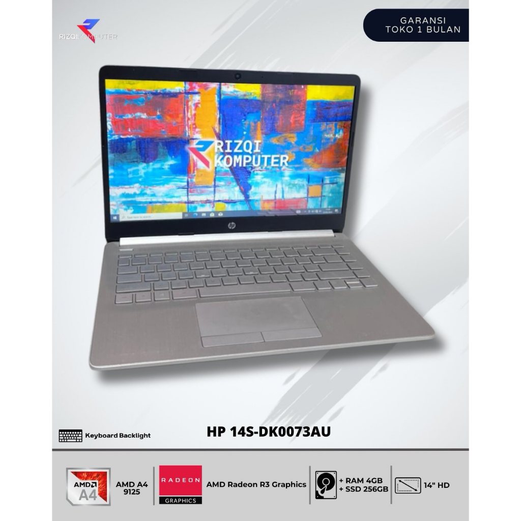 HP 14s - DK0073AU AMD A4 - 9125 RAM 4GB SSD 256GB bangh