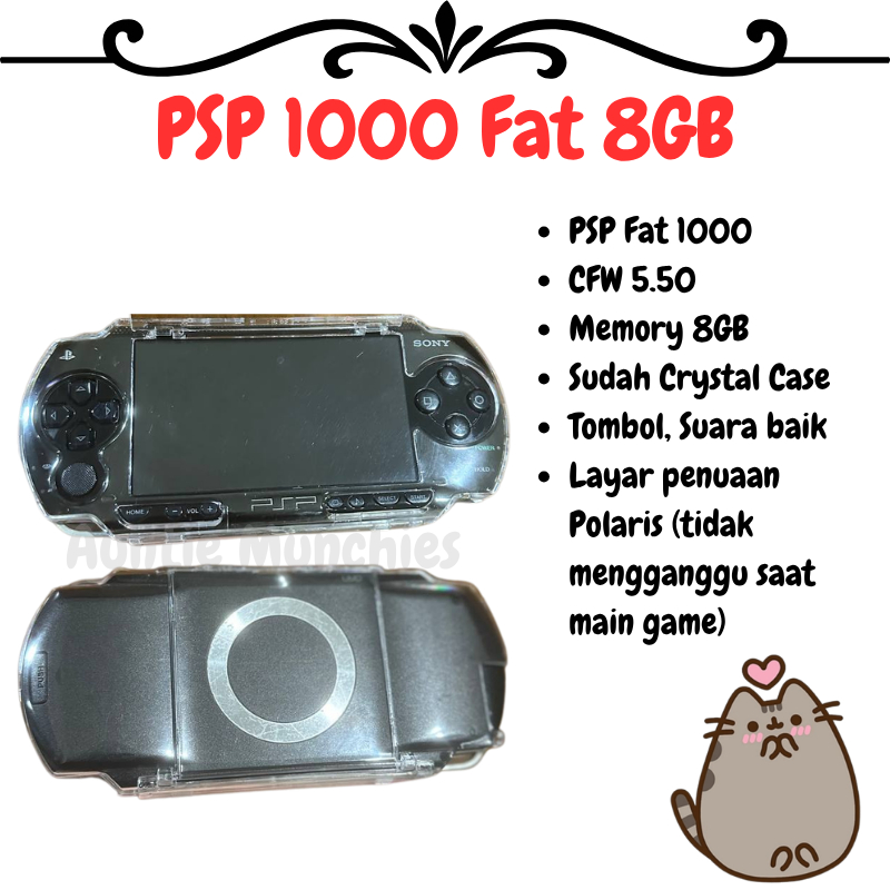 Playstation Portable PSP 1000 Fat 8GB not PSP 3000 2000 PSV PSVita Oled Nintendo Switch NDS 2DS 3DS 