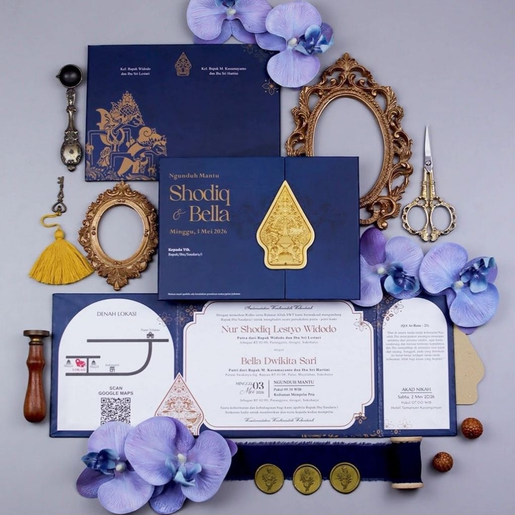 Undangan Premium VIP Hardcover + Gunungan Wayang | Undangan Custom