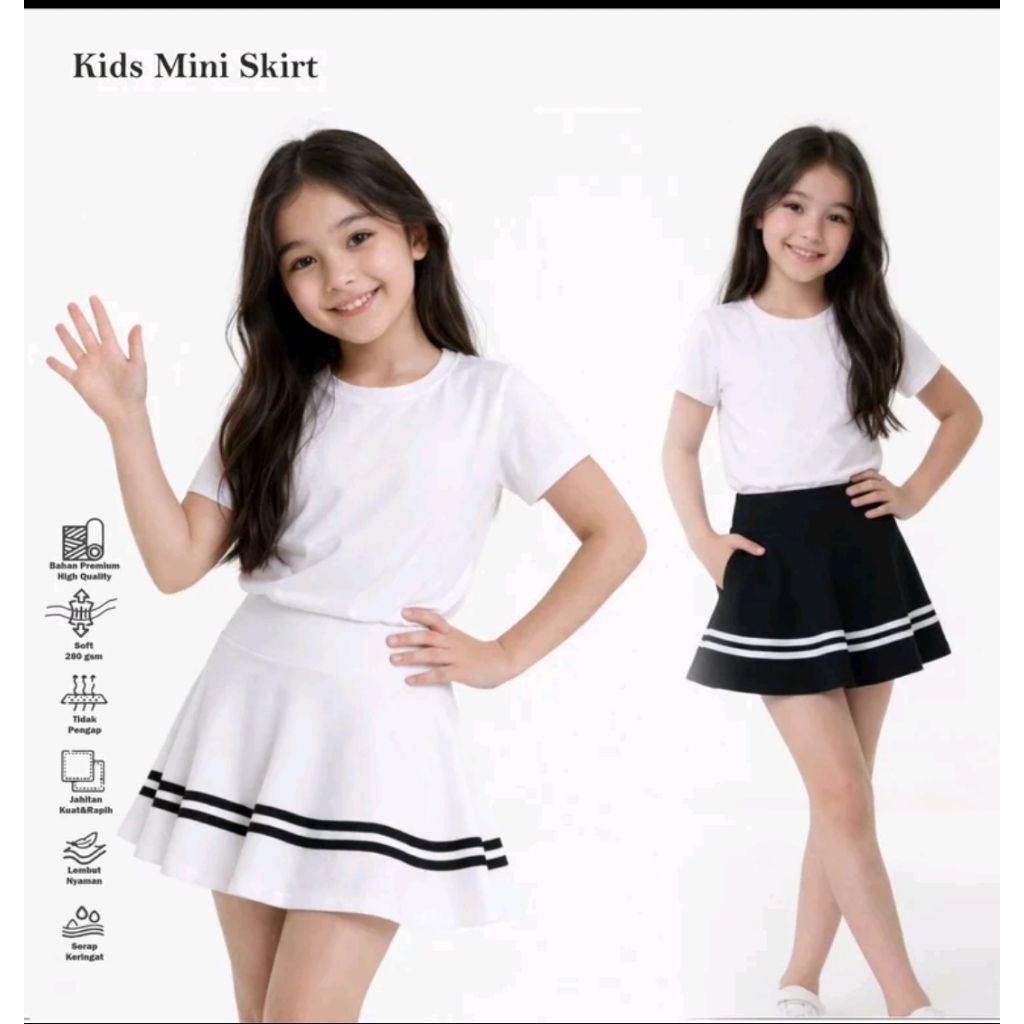 Rok Anak Terbaru Viral Rok mini Lis nak Rok List Anak Rok Lis Jepang Anak Korean Style Rok mini Anak
