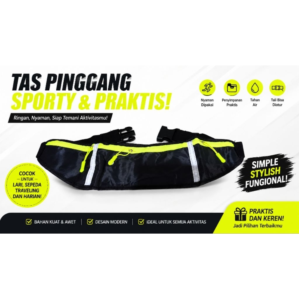 TAS PINGGANG OLAHRAGA PRIA DAN WANITA (READY MAKASSAR)