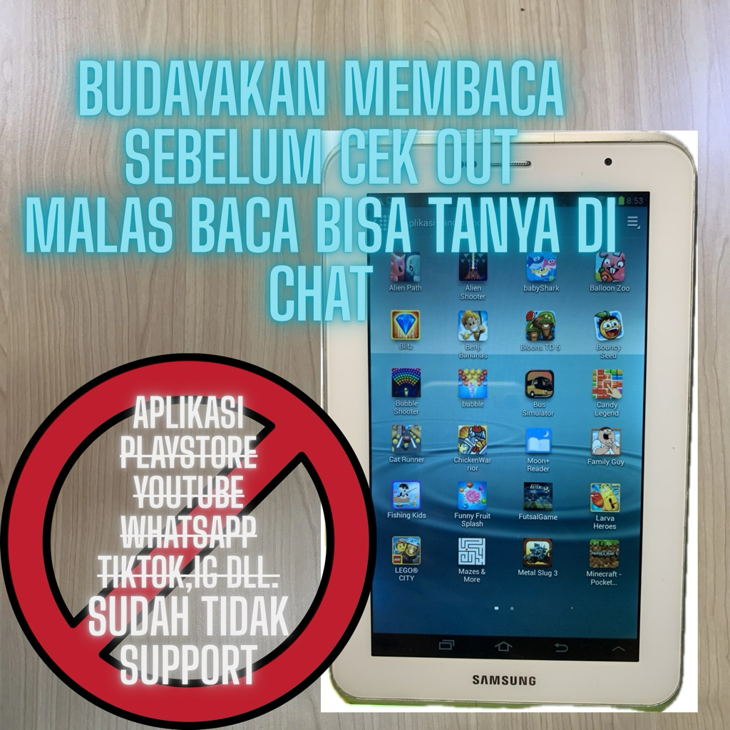 (bekas) Samsung tab 2 GT-P3100 1/16 android 4.1.2