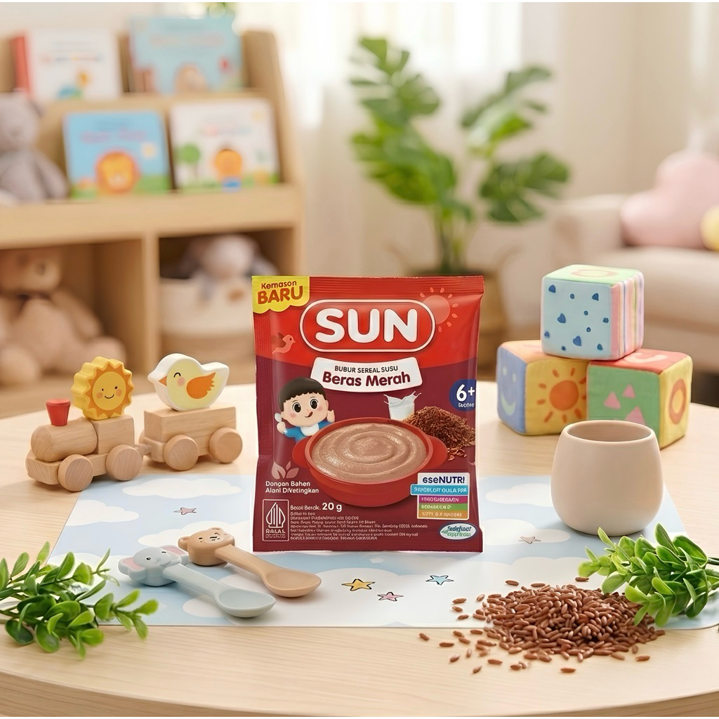 Sun Bubur Bayi Beras Merah 20 gram / Sun Beras Merah / Sun Bubur Sereal Susu Beras Merah