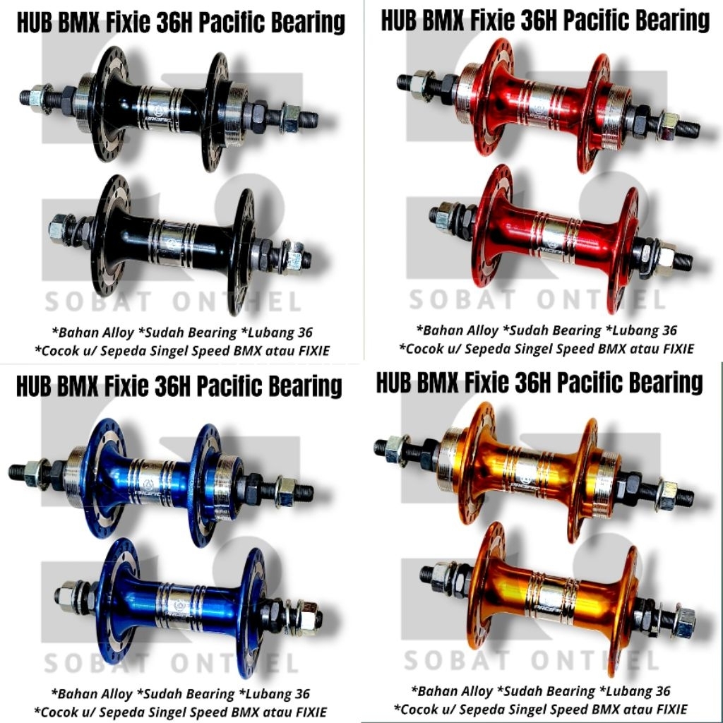 Hub BMX Fixie Pacific Bearing Alloy Lubang 36