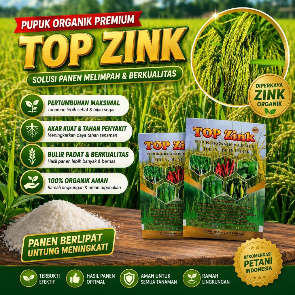 TOP ZINK penyubur padi anti asam asaman