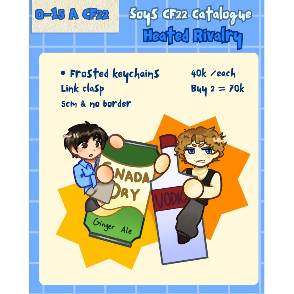 Heated rivalry frosted 5cm keychains