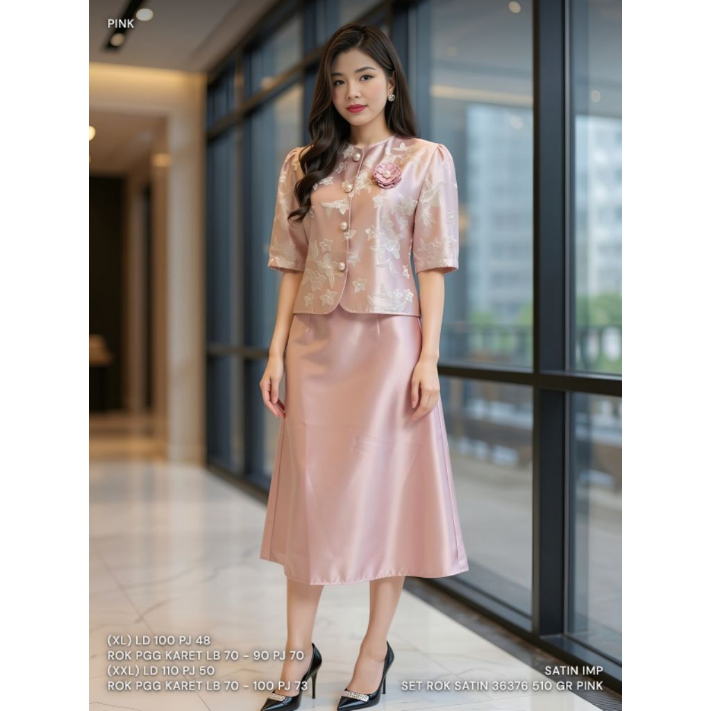 AS 36376 Setelan rok satin