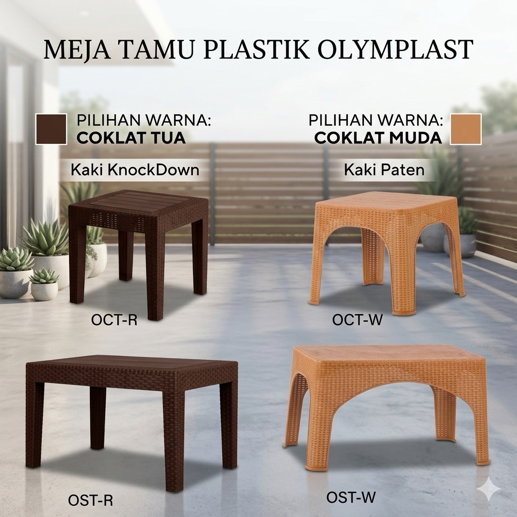 Meja Teras Plastik Olymplast Meja Tamu Plastik Olymplast OCTR Meja Kopi Meja Tamu Plastik OSTR Olymp
