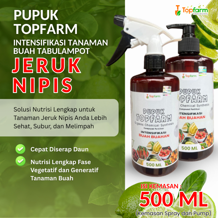 Pupuk TopFarm Terbaik / Pupuk Buah Jeruk Nipis Tabulampot / Pupuk Jeruk Nipis Agar Berbuah Lebat / P