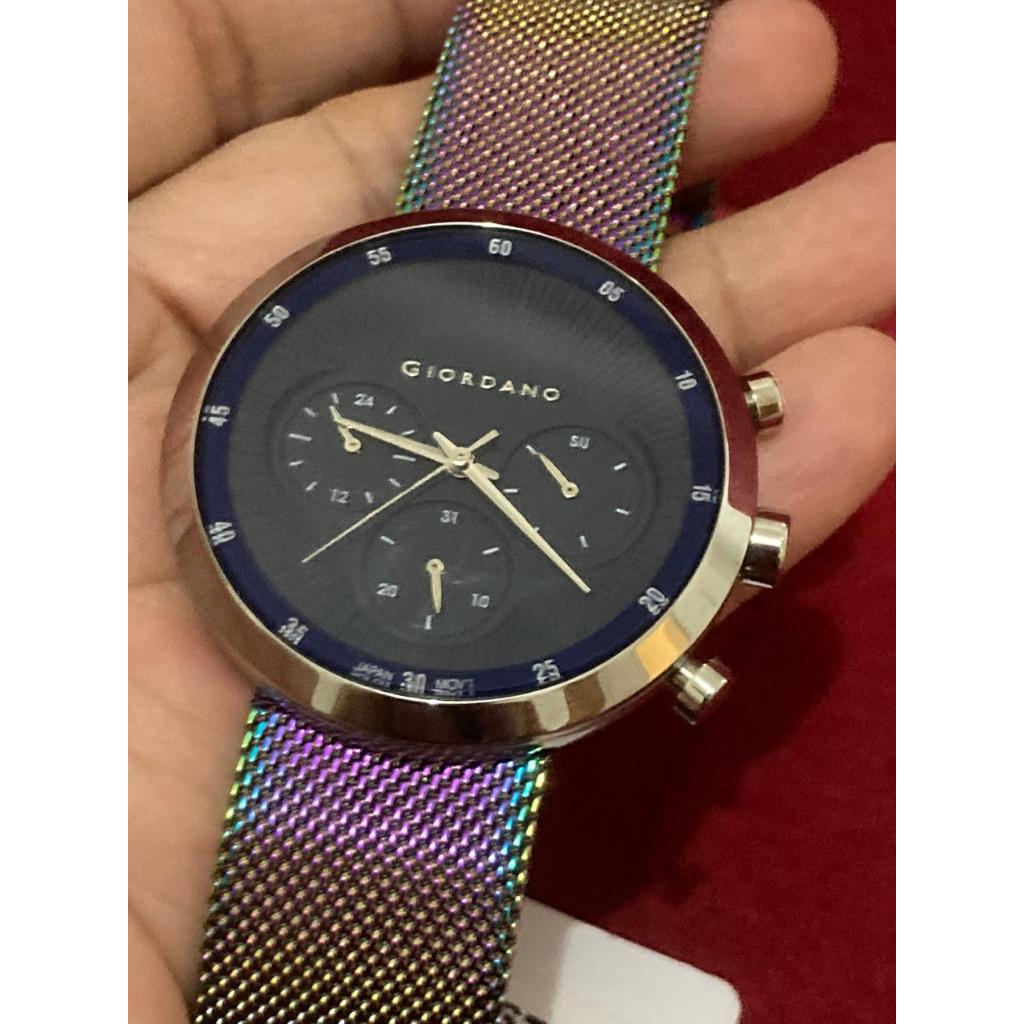 Jam tangan Giordano Metropolitan GD-1066-44 Men Blue Dial Rainbow Mesh second bekas