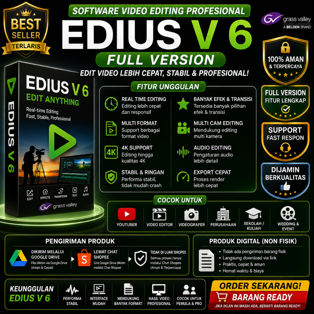 EDIUS V6 Software Video Editing PC Laptop | Produk Digital