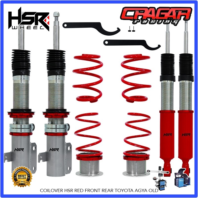 COILOVER UNTUK MOBIL TOYOTA AGYA LAMA -COILOVER HSR RED TOYOTA AGYA OLD