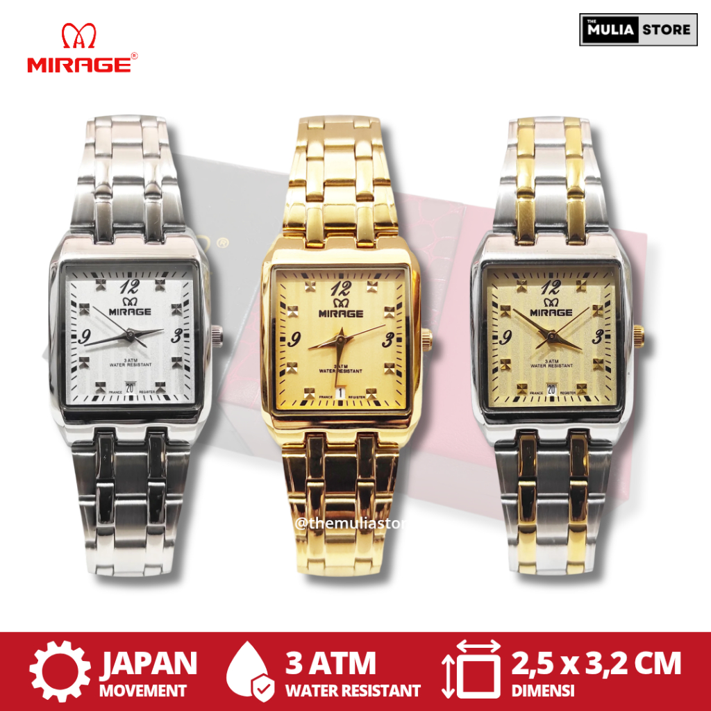 MIRAGE Jam Tangan Wanita Mirage Original 7716/8910 BSP L Tanggal Analog