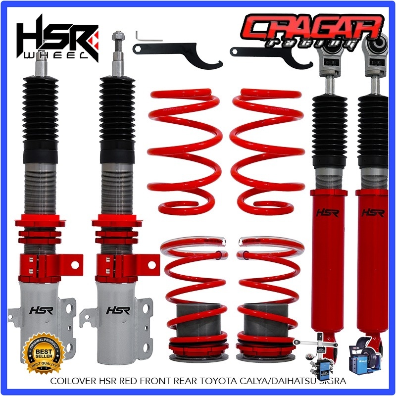 COILOVER UNTUK MOBIL TOYOTA CALYA/ DAIHATSU SIGRA - COILOVER HSR RED CALYA/SIGRA